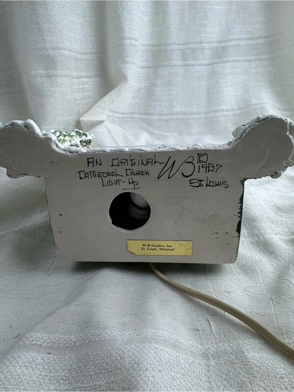 Rare Vintage Walter Brockmann Gothic Cathedral Christmas Nightlight Signed.
